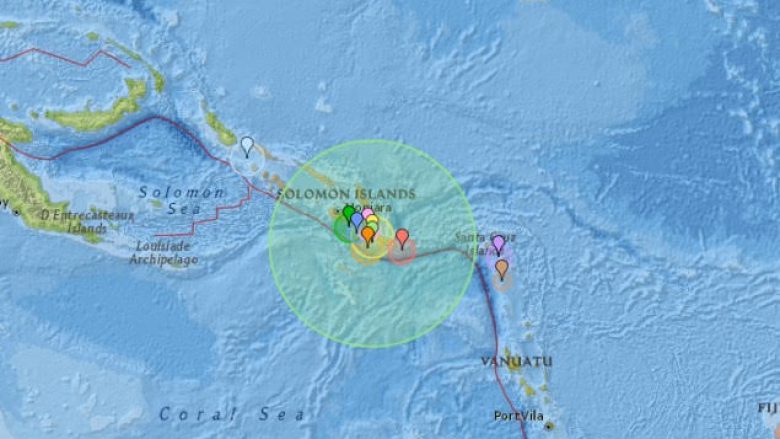 Një tërmet i fuqishëm godit Ishujt Solomon, rrezik për cunam