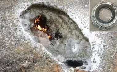 Bie një objekt misterioz nga qielli, krijon krater në flakë (Foto/Video)