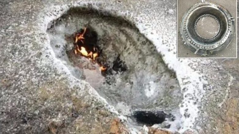 Bie një objekt misterioz nga qielli, krijon krater në flakë (Foto/Video)