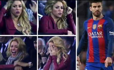 Shakira tejet e emocionuar teksa e shikonte Piquen në El Clasico (Foto/Video)