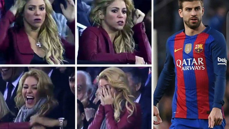 Shakira tejet e emocionuar teksa e shikonte Piquen në El Clasico (Foto/Video)