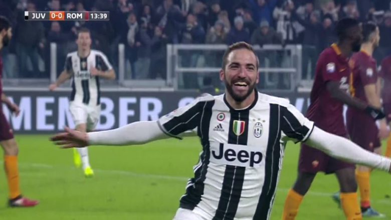 Juve kalon në epërsi ndaj Romës me golin e bukur nga Higuain (Video)