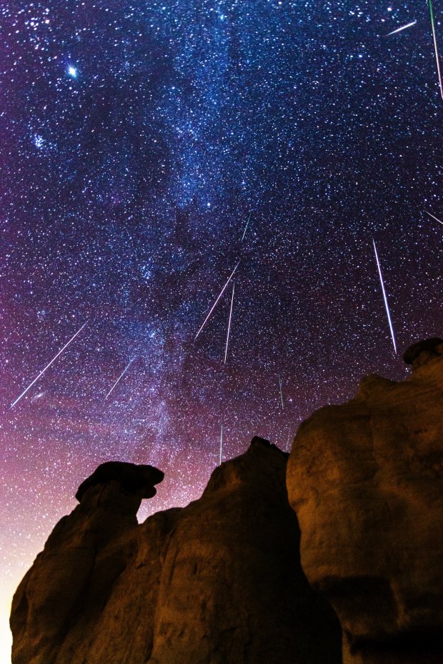 Supermoon Meteors and 7 More Can't-Miss Sky Events in December (Getty) The Geminid Meteor Shower is arguably the best meteor shower of the year. I stayed up until 3 AM to get the shot here, taken at the Paint Mines in Calhan, Colorado. Minor light pollution from Colorado Springs is seen at bottom left, with 12 meteors in the frame. It was an amazing sight to behold, with meteors flashing in the night sky causing the ground to get lit up.