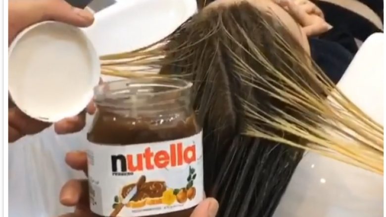 Ngjyrosja e flokëve me Nutella, a do ta bënit të njëjtën gjë? (Video)