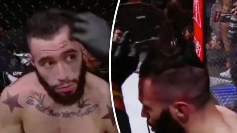 Luftëtari i UFC-së i shkurton flokët ndërmjet raundeve, pastaj tregon arsyen pse e bëri këtë (Foto/Video)