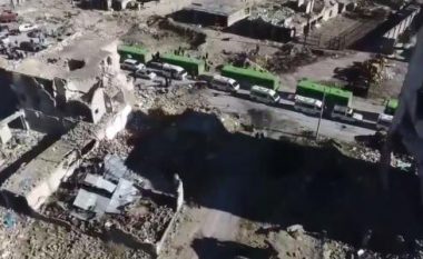 Pamje me dron nga evakuimi i banorëve të Aleppos (Video)