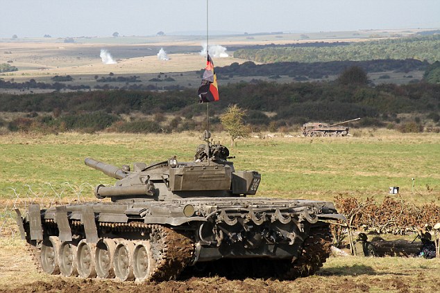 DPL766 : (T72 rear shot) A T72 Main Battle tank picture on Salisbury Plain during wargames with UK troops Picture:- Bob Morrison/Defence Picture Library