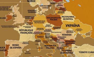 Kështu duket harta e botës me emrat e vendeve në gjuhën origjinale (Foto)