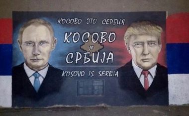 “Kosova është Serbi”, mural në Beograd me Trumpin dhe Putinin