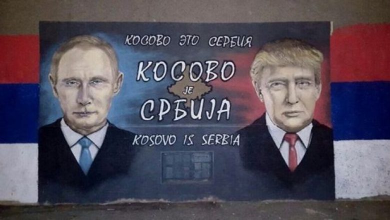 “Kosova është Serbi”, mural në Beograd me Trumpin dhe Putinin