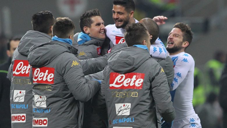 Napoli mposht Milanin në San Siro pas tetë ndeshjeve pa humbje (Video)