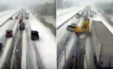 Bora shkakton kaos në trafik, përplasen 100 automjete në Kanada (Video)