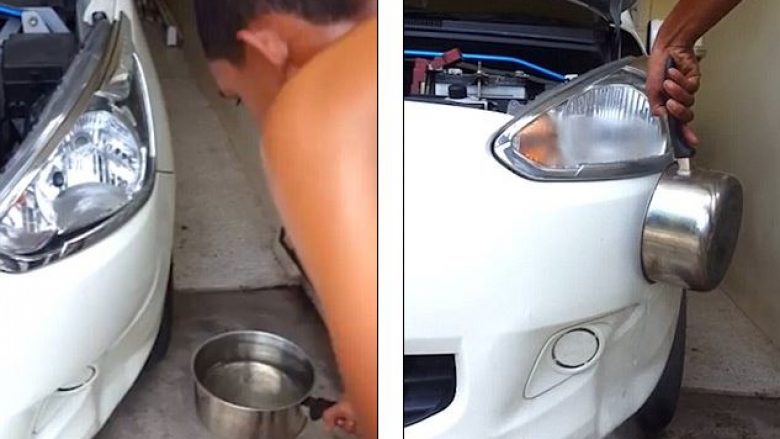 Ky djalë ka çmendur mekanikët e veturave: Shikoni si e riparon anësoren e veturës që e kishte dëmtuar në një aksident (Foto/Video)
