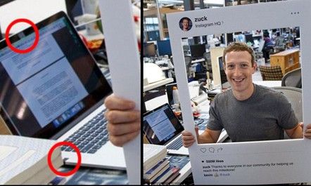 Why does Zuckerberg cover the computer's camera and microphone