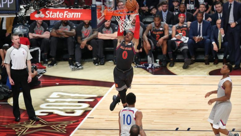 Nuk flasin mes vete, por Durant bën një ‘Alley oop’ të çmendur për Westbrookun (Video)