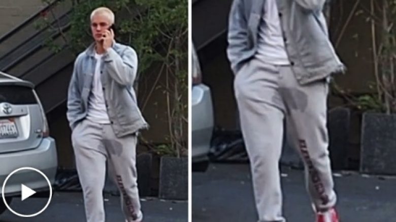 Justin Bieber me akt bizar, urinon në rroba (Video)