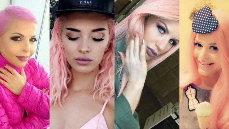 Flokët rozë në trend, këngëtaret shqiptare që kanë guxuar me këtë ngjyrë (Foto)