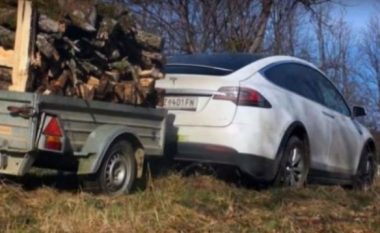 Tesla X përdoret edhe për drunjtë e dimrit! (Video)