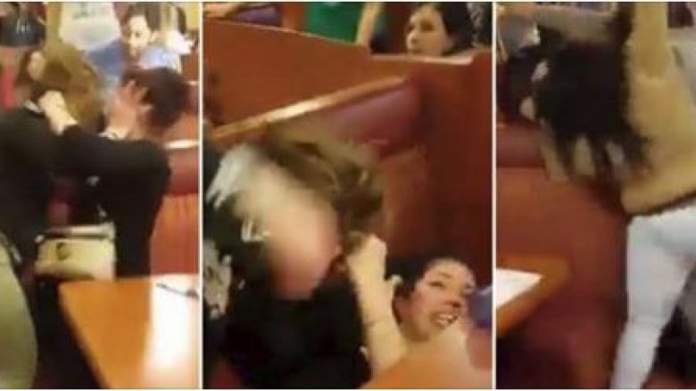 Rrahje masive mes vajzave në restorant, mysafirët e shokuar filmojnë ngjarjen (Video, +18)