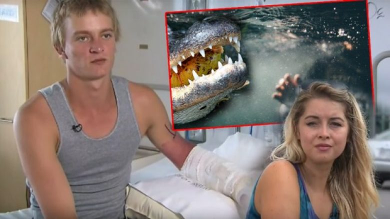 Tentoi t’i bënte përshtypje vajzës që i pëlqente duke kërcyer në liqenin me krokodilë, por ky veprim i kushtoi shtrenjtë (Video)