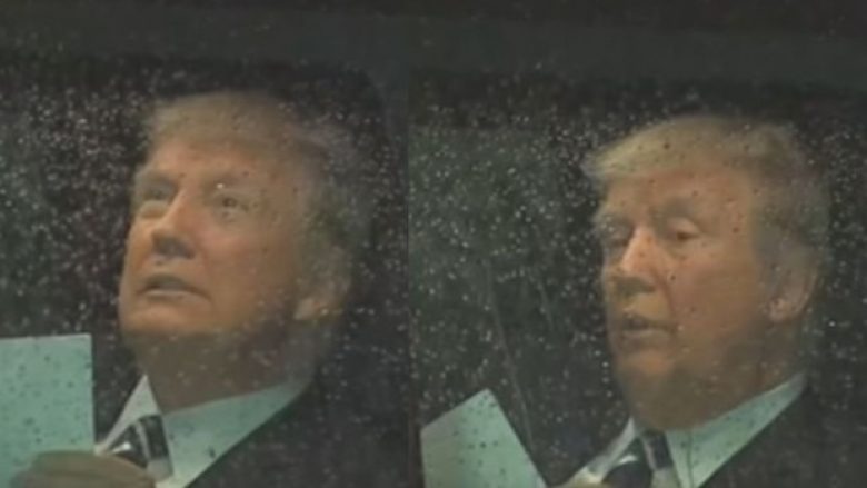 Donald Trump filmohet duke ushtruar fjalimin brenda limuzinës (Video)