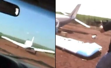 Si në videolojëra: Policia braziliane përdori veturën për të rrëzuar aeroplanin (Video)