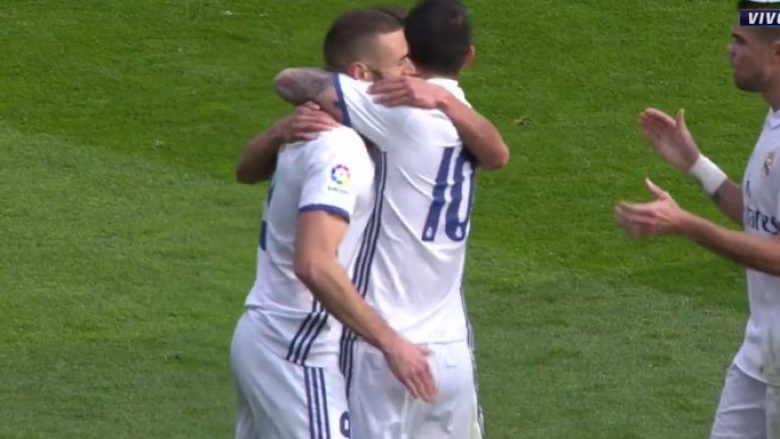 Reali thellon epërsinë kundër Eibari, shënojnë Benzema dhe James (Video)