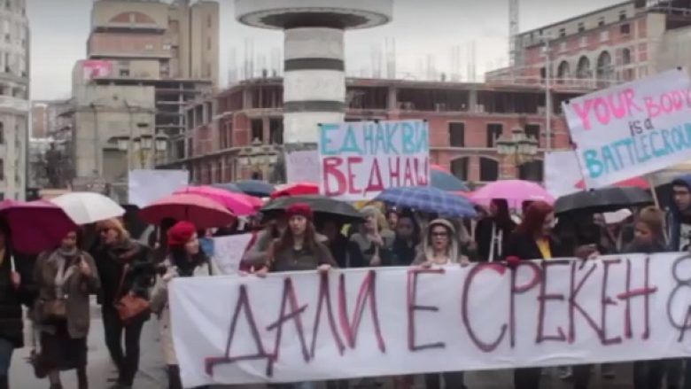 Kështu protestuan gratë sot në Shkup (Video)