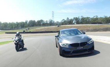 Rezultatet e pa pritshme të garës mes BMW M4 dhe motoçikletës nga e njëjta kompani (Video)