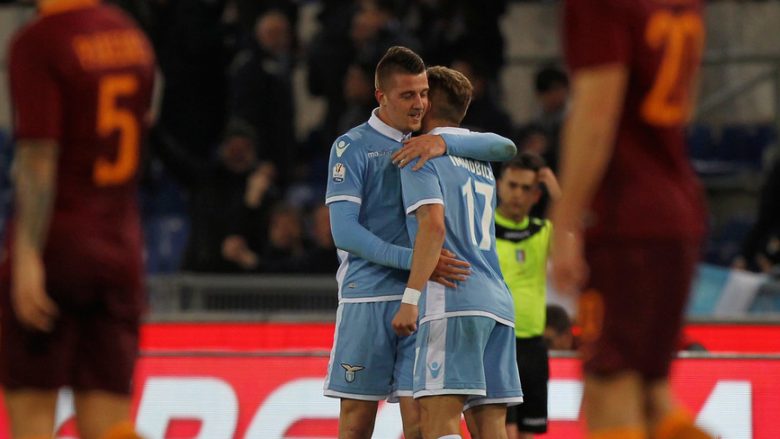 Lazio fiton ndeshjen e parë ndaj Romës në gjysmëfinale të Kupës së Italisë (Video)