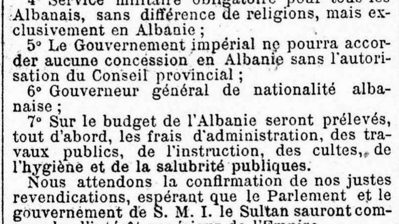 Le Figaro (1909): Kërkesat e Albert Gjikës, drejtuar Portës së Lartë