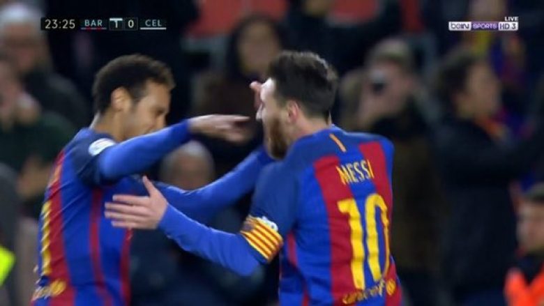 Messi kalon Barcelonën në epërsi me një gol të bukur (Video)