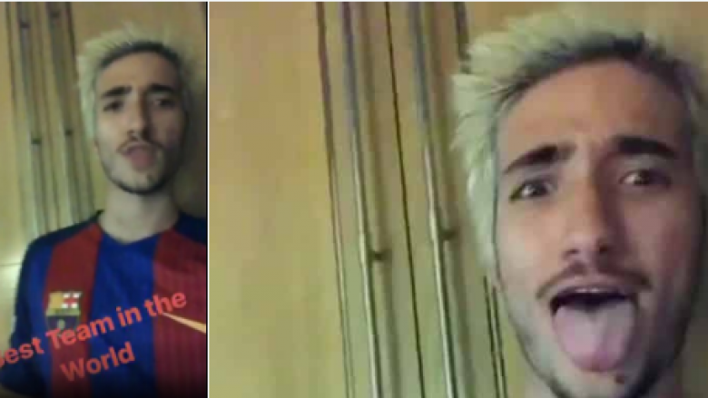 Tifozëve të Realit nuk do t’ju pëlqej aspak, djali i Mourinhos feston kualifikimin e Barçës (Video)