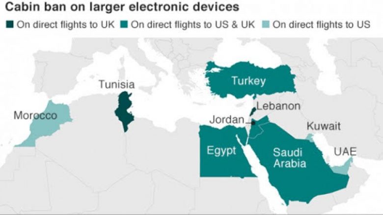 Ndalimi i pajisjeve elektronike në avionë u nxit nga kërcënimi i ISIS-it