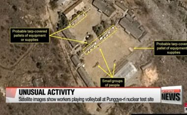 Pas raketave të letrës, vjen skandali tjetër nga Koreja e Veriut: Punëtorët e bazës ku kryhen testet bërthamore luajnë volejboll (Video)