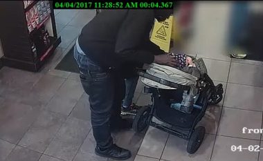 Burri tentoi ta kidnapojë foshnjën në karrocë para syve të nënës së saj, e pëson keq nga babai i vogëlushes (Video)