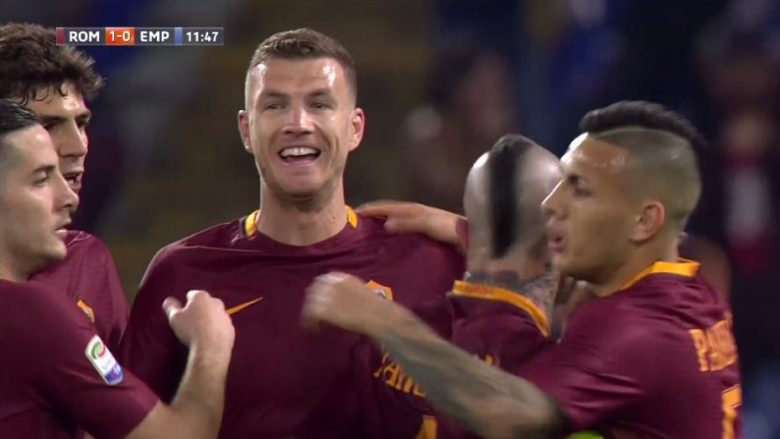 Dzeko kalon Romën në epërsi ndaj Empolit me golin e 22 sezonal (Video)