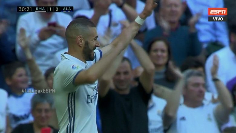 Benzema kalon Realin në epërsi ndaj Alaves (Video)