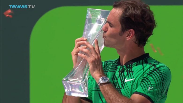 Federer mposht Nadalin në Miami Open për të fituar titullin e tretë në vitin 2017 (Video)