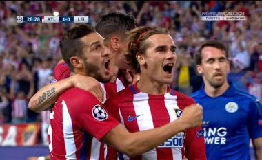 Griezmann shënon nga pika e bardhë për epërsinë e Atleticos kundër Leicesterit (Video)