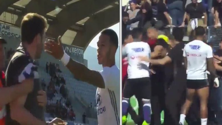 Pamjet tronditëse: Tifozët e Bastias sulmojnë lojtarët e Lyonit para ndeshjes në stadium (Foto/Video)
