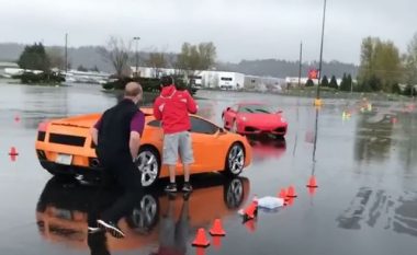 Ferrari përplaset në Lamborghini duke i shkaktuar dëmtime të konsiderueshme (Video)