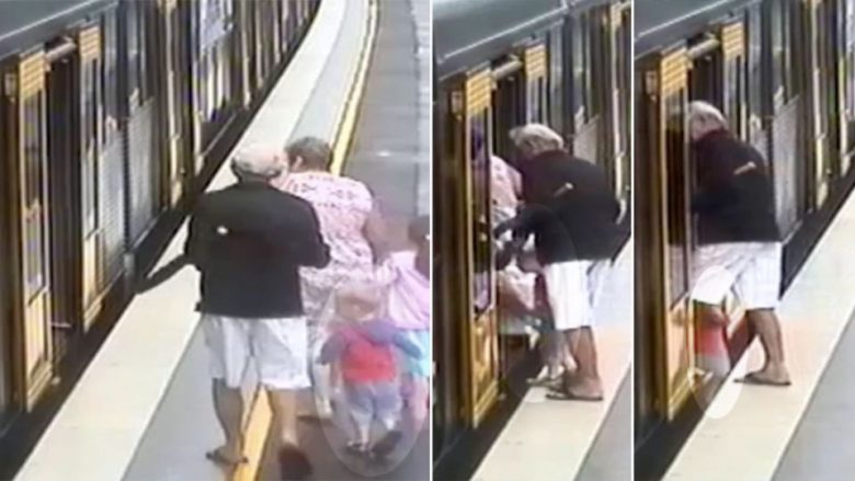 Treni gati për tu nisur, vogëlushi rrëshqet në hendekun në mes trenit dhe platformës (Video)