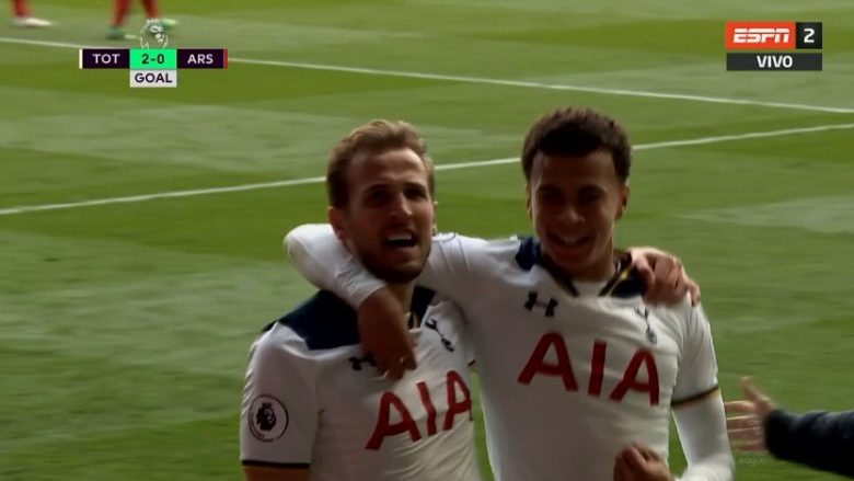 Tottenhami ‘shokon’ Arsenalin, i shënon dy gola për tre minuta (Video)