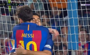 Messi shënon një supergol nga distanca ndaj Sociedadit (Video)