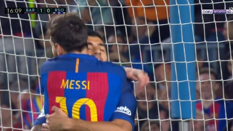 Messi shënon një supergol nga distanca ndaj Sociedadit (Video)
