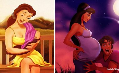 Si do të dukeshin princeshat e njohura të filmave “Disney” po të ishin nëna? (Foto)