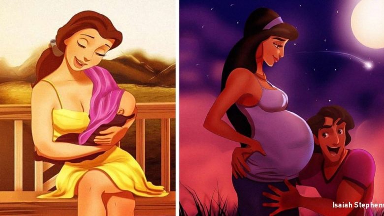 Si do të dukeshin princeshat e njohura të filmave “Disney” po të ishin nëna? (Foto)