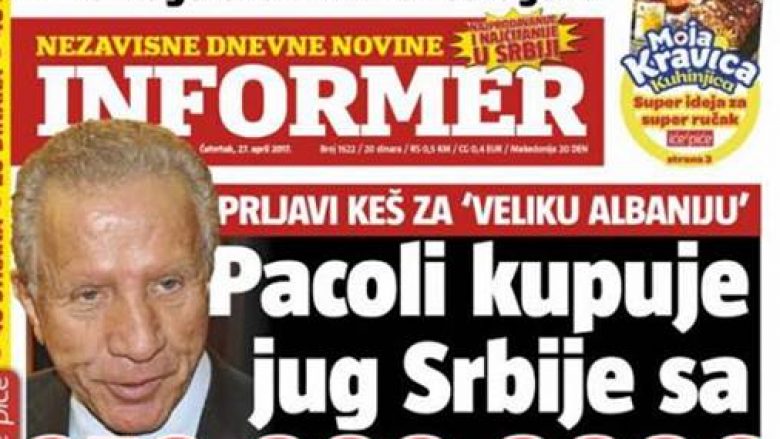 Gazeta serbe shkruan se Pacolli po e blen jugun e Serbisë, tregon edhe “çmimin” (Foto)
