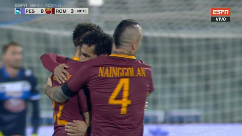 Salah shënon një supergol përball Pescaras (Video)